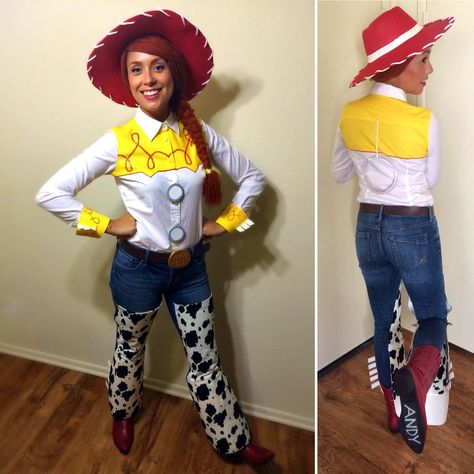 Toy Story Jesse Costume Diy, Toy Story Homemade Costumes, Jessie The Cowgirl Costume, Jessie Diy Costume Toy Story, Woody And Jessie Costumes Diy, Jessie Costume Diy, Diy Jesse Costume Toy Story, Diy Jessie Toy Story Costume, Jessy Costume