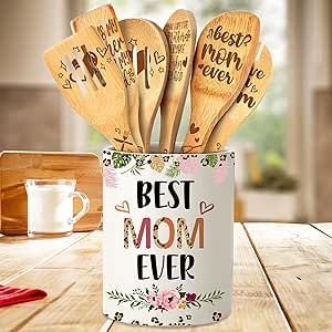 Mimi Gifts, Mom Gifts From Daughter, Cooking Utensil Holder, Ceramic Utensil Holder, Kitchen Utensils Set, Moms Cooking, Mimi Gift, Spoon Gifts, Utensil Storage