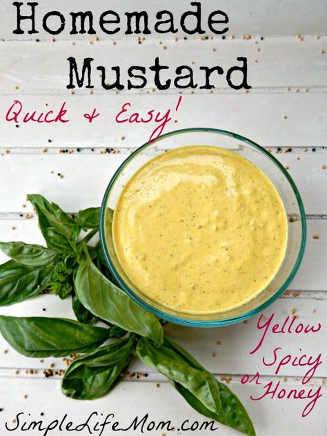 Homemade Mustard Recipe, Homemade Mustard, Terminator 1984, Grainy Mustard, Mustard Recipe, Homemade Condiments, Condiment Recipes, Recipe Simple, Homemade Seasonings