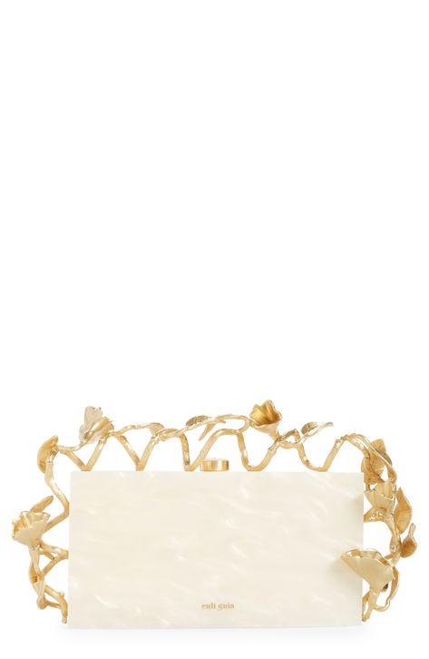 Cult Gaia Fana Box Clutch available at #Nordstrom Cult Gaia Clutch, My Style Bags, Box Clutch, Cult Gaia, 4 H, Vines, Gold Bracelet, Gold Tones, In Italy