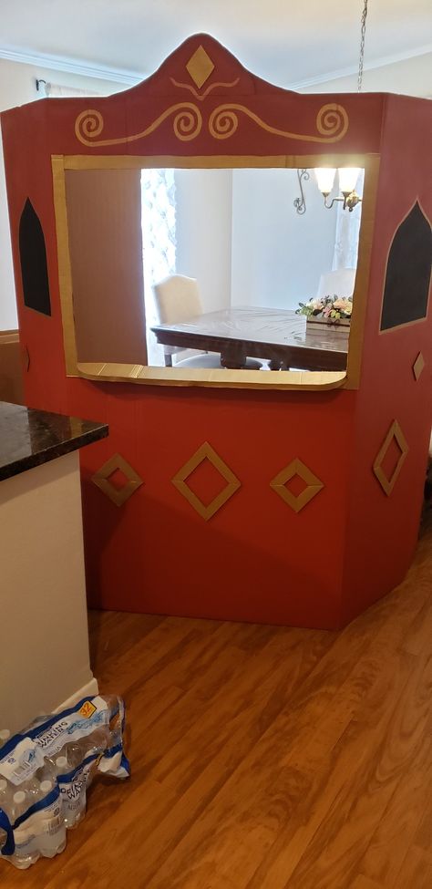 Cardboard Box Theatre, Cardboard Theatre Diy, Puppet Box Diy, Puppet Stage Diy Cardboard Boxes, Diy Puppet Theater Cardboard, Puppet Theatre Diy Cardboard, Puppet Theater Diy Cardboard, Puppet Theater Diy, Cardboard Puppet Theater