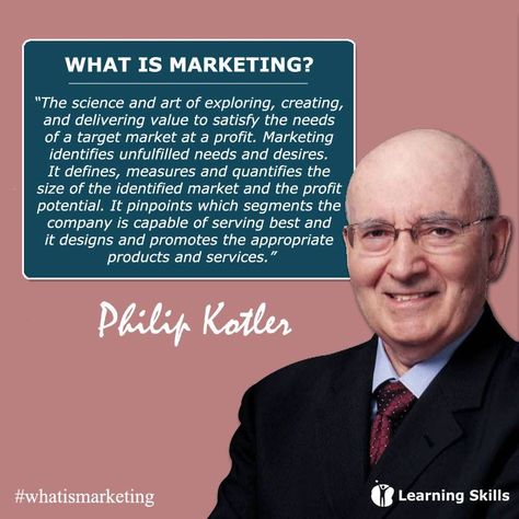 Dr. Philip Kotler's Marketing Definition What do you think 'marketing' is? Use comment box below.. #whatismarketing Philip Kotler, Marketing Definition, What Is Marketing, Digital Marketing Quotes, Target Market, Marketing Quotes, You Think, Digital Marketing, Marketing