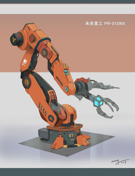 ArtStation - Mechanical arm concept, David zhou Robot Mechanics, Mechanical Arm, Sci Fi Props, Industrial Robots, Sci Fi Design, Industrial Machine, Arte Robot, Industrial Design Sketch, 3d Modelle