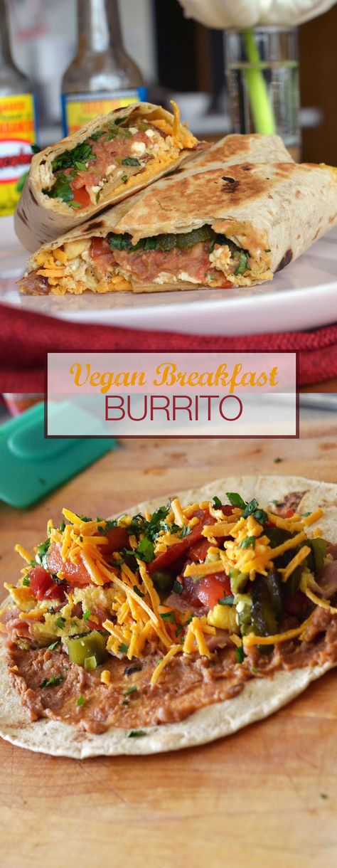 Burrito Vegan, Vegan Burritos, Best Vegan Breakfast, Vegan Breakfast Burrito, Packed Breakfast, Vegan Burrito, Breakfast Burritos Recipe, Vegan Breakfasts, Breakfast Vegan