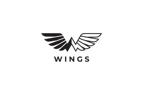 Logo Template : - 100% Vector logo - Resizable - Color & Text are Editable - Files provided : - Ai version 11 (CS1) - EPS version 11 (CS1) - SVG - Readme txt (contains Font Name and Link for download) | Wings Letter W Logo template | yopie Wings Logo Design, W Logo, Letter W, Color Text, Font Names, Text Color, Logo Templates, Vector Logo, ? Logo