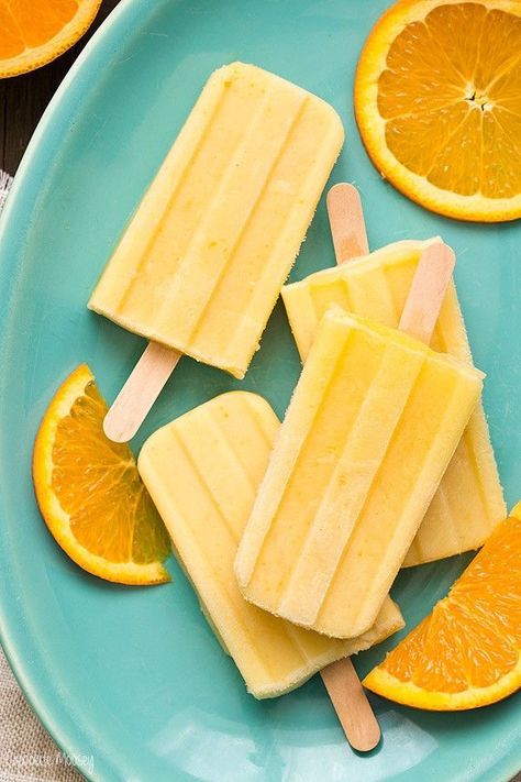 You’re only 4 ingredients away from these refreshing Orange Creamsicle Yogurt Pops. This small batch recipe makes only 4 yogurt pops. #homemadeinthekitchen #orangecreamsicle #creamsicles #homemadepopsicles Fruity Popsicles, Orange Yogurt, Yogurt Pops, Yogurt Popsicles, Frozen Dessert Recipe, Dairy Free Alternatives, Homemade Popsicles, Orange Creamsicle, Ice Cream Popsicles