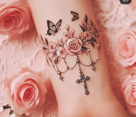 Cherry Blossom Hand Tattoo, Female Forearm Tattoo Ideas, Boujee Tattoos For Women, Girly Hand Tattoos, Tiny Wrist Tattoos, Rose Tattoos For Women, Hand And Finger Tattoos, Flower Wrist Tattoos, Tattoos For Women Flowers