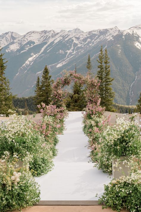 C Photo, Floral Arch Wedding, Mountain Top Wedding, Aspen Wedding, Aisle Flowers, Wedding Reception Flowers, Ceremony Design, Dream Clients, Dream Wedding Venues