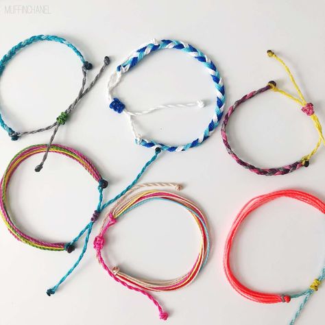 How To Make Wax Bracelets, How To Make Pura Vida Style Bracelets, Diy Pura Vida Bracelets, Diy String Bracelets, Cord Bracelet Diy, String Friendship Bracelets, Diamond Carat Size, Inspired Bracelets, Wax Cord Bracelet