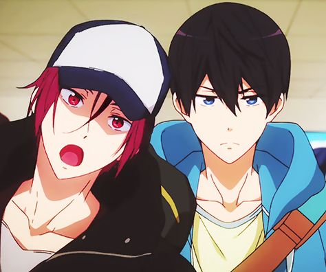 rin and haru Free! Anime Rin, Free! Anime Icons, Anime Cosplay Ideas, Haruka Nanase, Splash Free, Free Iwatobi Swim Club, Free Iwatobi, Iwatobi Swim Club, No Basket