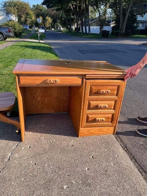 Pam Crowe Desk To Coffee Bar Diy Projects, Drop Leaf Desk, Repurposed Desk, Desk Redo, Old Computer, Diy Coffee Bar, Desk Makeover, Furniture Redo, Old Computers