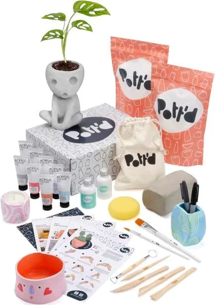 Beginners Pottery, Pottery Kit, Diy Kits For Adults, Air Dry Clay Projects, Craft Kits For Kids, Sculpting Clay, Diy Craft Kits, Dry Clay, Pastel Painting