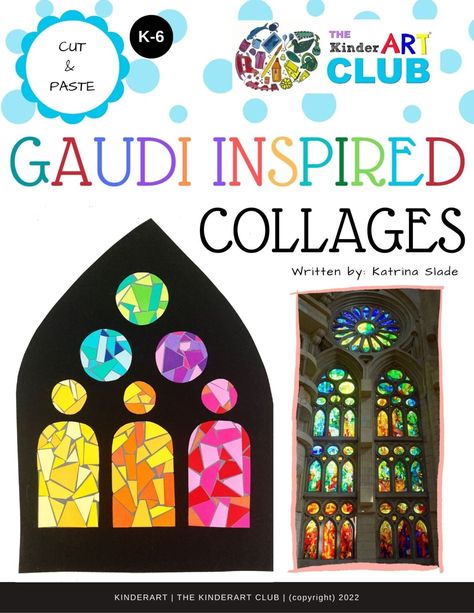 Gaudi Inspired Collages (K-6) Gaudi Inspired Art Projects, Antoni Gaudi Drawings, Gaudi Cathedral, Antoni Gaudi Mosaic, Gaudi Art, Antoni Gaudí I Cornet, Rococo Art, Vincent Van Gogh Art, Pastel Portraits