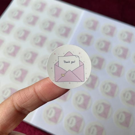 Thank You Stickers Aesthetic, Cute Thank You Stickers, Color Plan, Stickers Cute, Envelope Seal, Business Stickers, Vinyl Sticker Paper, Shipping Supplies, Poly Mailers