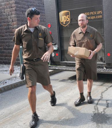 Telegram->UPS guy Delivery Uniform, Rudolph Costume, Scale Mail, United Parcel Service, Reflective Vest, Workwear Vintage, Mens Work Pants, Leather Apron, Ins And Outs