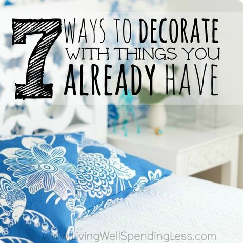 7 Ways to Decorate With Things You Already Have | Inexpensive Decorating Ideas Table Decor Ideas Living Room, White Coffee Table Decor, Modern Coffee Table Decor Ideas, Small Coffee Table Decor, Rectangle Coffee Table Decor, Round Coffee Table Decor Ideas, Square Coffee Table Decor, Use What You Have Decorating, End Table Decor Ideas