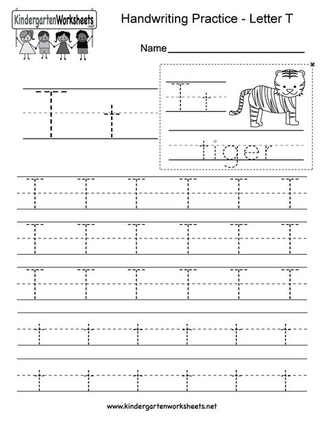 Free Printable Letter T Writing Practice Worksheet for Kindergarten Letter T Worksheet, Letter Writing Kindergarten, T Worksheet, Handwriting Worksheets For Kindergarten, Letter Worksheets Kindergarten, Letter Writing Practice, Learn Handwriting, Worksheet Kindergarten, Letter Worksheets For Preschool