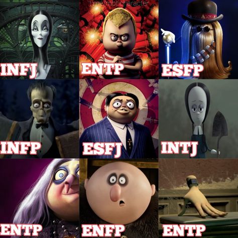 Personally Types, Addams Family Characters, Enfp Personality, Infp Personality, Mbti Character, Monster Characters, 16 Personalities, Personality Type, Addams Family