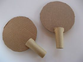 Cardboard Table, Sport Themed Crafts, Tennis Crafts, Field Day Games, Olympics Activities, Babysitting Activities, Ping Pong Table Tennis, Tennis Rackets, Sport Craft