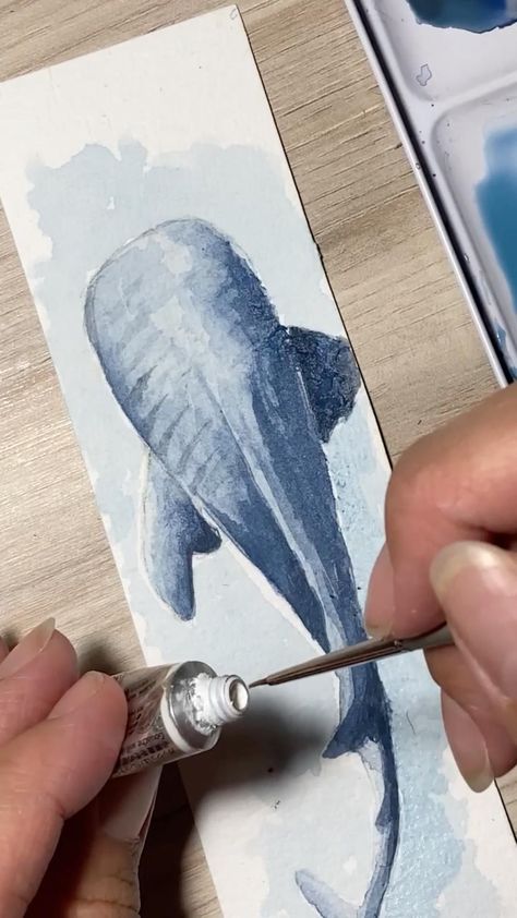 #Abstract_Watercolor_Paintings_Tutorials #Shark_Drawing #Whale_Painting #Beach_Art_Painting Abstract Watercolor Paintings Tutorials, Whale Painting, Beach Art Painting, Learn Watercolor Painting, Watercolor Whale, Animal Portraits Art, Watercolour Inspiration, Watercolor Paintings Tutorials, Watercolor Art Lessons