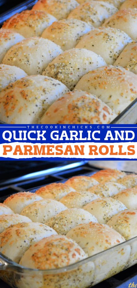 5 ingredients are all you need for this Thanksgiving side dish to impress! This Thanksgiving dinner idea features dinner rolls that are made even better. Soft, tender, and packed with flavor, this easy recipe for garlic and parmesan rolls is sure to be a hit! Thanks Giving Rolls Recipe, Easy Thanksgiving Rolls, Easy Garlic Rolls Recipe, Garlic Dinner Rolls, Thanksgiving Food Recipes, Roll Recipes, Garlic Butter Dinner Rolls, 30 Minute Garlic Parmesan Dinner Rolls, Garlic Rolls From Store Bought