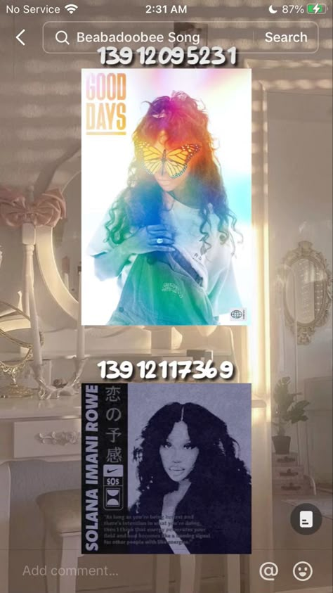 Roblox Sza Decal Codes, Sza Codes For Berry Ave, Baddie Codes, Picture Decals, Rh Decals, Poster Decals, Butterfly Room Decor, Royale High Journal Ideas, Picture Codes