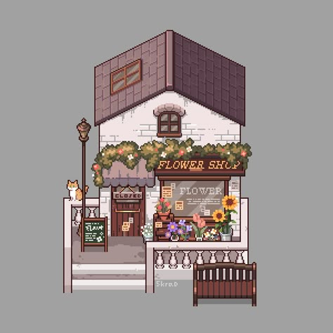 5kraD on Twitter: "🌷Flower shop🌷 #pixelart https://t.co/kEaS3LaFfj" / Twitter How To Pixel Art, Isometric Pixel Art, Isometric Pixel, Pixel Art Landscape, Pixel Art Ideas, Pixel Art Tutorial, Arte 8 Bits, 8bit Art, Pixels Art