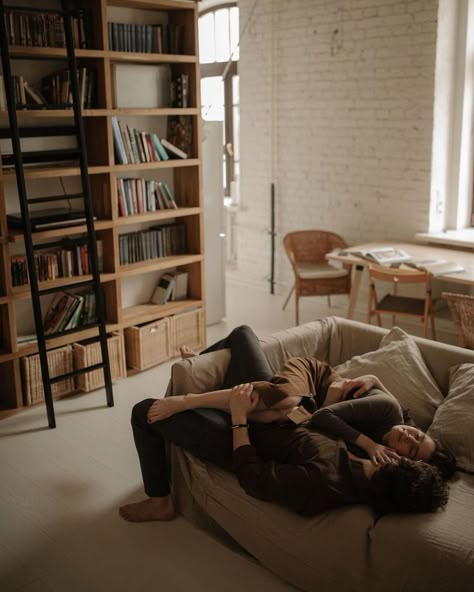 Couple House Aesthetic, Living Together Aesthetic Couple, Couple Reading Together Aesthetic, Couple Living Together Aesthetic, Cozy Couple Aesthetic, Couple Reading Together, Domestic Couple, Aesthetic Design Ideas, Cozy Couple