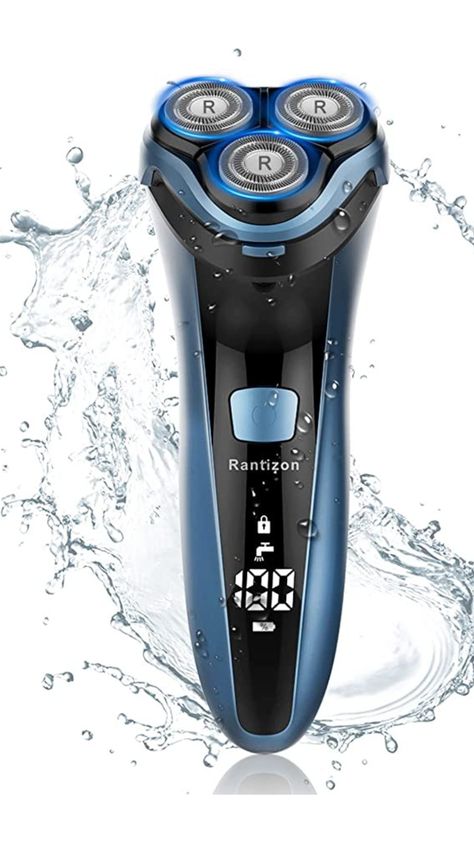 Rantizon Electric Shavers Men - Wet and Dry Waterproof Rechargeable Shavers for Men with Pop-up Trimmer Cordless Men's 4D Rotary Electric Razor for Men with LCD Display & Travel Lock Shaving Head, Shaver For Men, Electric Shaver Men, Trimmer For Men, Electric Razor, Vector Artwork, Electric Shaver, Lithium Battery, Wet And Dry