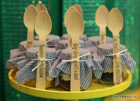 Alyssa Goes to Oz | CatchMyParty.com Wizard Of Oz Cast, Wizard Of Oz Birthday Party, Wizard Of Oz Birthday, Wizard Of Oz Decor, Balloon Table Centerpieces, Classroom Decor Middle, Birthday Party Ideas For Kids, Dessert Table Backdrop, Party Ideas For Kids