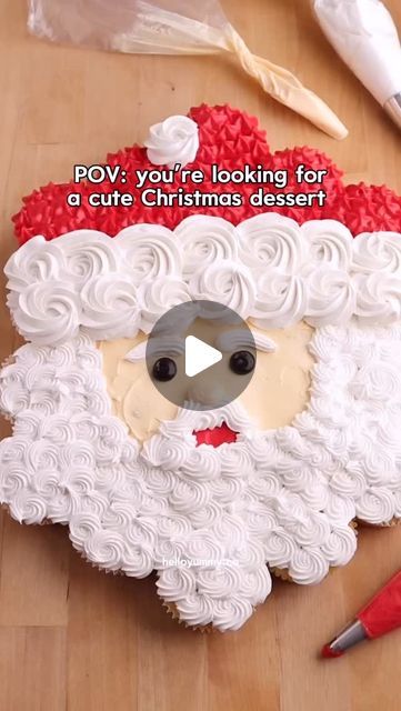 hello, Yummy on Instagram: "Easy and cute Santa cake anyone can make! 🎅🏼🌲 This festive pull-apart cupcake “cake” is a fun Christmas dessert that will impress your holiday guests this year! ❤️Recipe on my site helloyummy.co. Ho ho ho!

#helloyummyeats #santacake #santacupcakes #christmasfood #christmastreats #christmasdessert" Hello Yummy, Santa Desserts, Christmas Cupcake Cake, Dessert List, Cute Christmas Desserts, Easy Christmas Cupcakes, Santa Cupcakes, Pull Apart Cupcake, Santa Cake