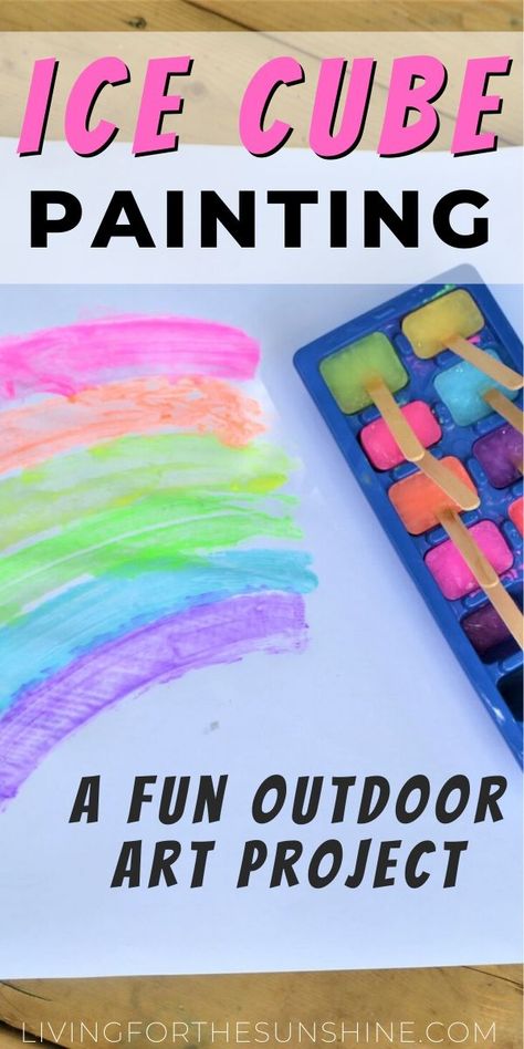 Awesome Frozen Paint Art Activity - The Play Based Mom Colour Monster Outdoor Activities, Frozen Paint, Cube Painting, Ice Cube Painting, Summer Sensory, Colour Monster, Frozen Painting, Toddler Projects, Church Outreach