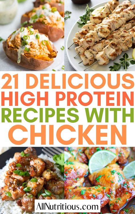 Healthy High Protein Dinner Recipes For Two, Easy High Protein Low Carb Dinner, Nutritious Chicken Recipes, High Calorie Chicken Recipes, Healthy Chicken Recipes High Protein, Chicken Recipes Protein, High Protein Chicken Meal Prep Recipes, High Protein Lunch Chicken, High Protein Recipes Chicken