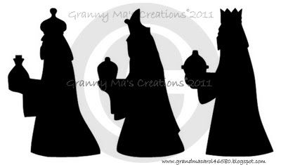 Granny Ma's Creative Blog: GMC-Three Magi-Kings Silhouette 3 Wise Men Silhouette, Three Kings Silhouette, Large Alphabet Stencils, Three Magi, Sunday School Projects, Childrens Art Projects, Diy Nativity, Christ Centered Christmas, The Nativity Story