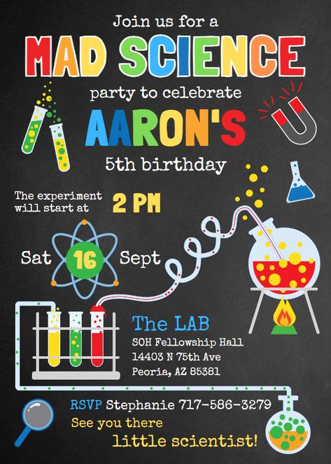 Graduate Poster, Aeroplane Party, Scientist Birthday Party, Mad Science Party, Scientist Birthday, Science Decor, Science Party, Bday Party Theme, Mad Science