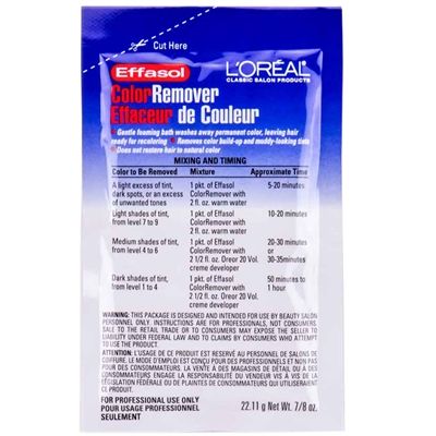 CO-LRL500500 L'OREAL EFFASOL COLOR REMOVER - 7/8 OZ L'Oreal Effasol Color Remover allows you to eliminate unwanted artificial hair color and re-color on a clean base. Loreal Hair Color, Loreal Hair, Teasing Comb, Hair Color Remover, Colour Remover, Teased Hair, Hair Color Chart, Hair Supplies, Color Corrector