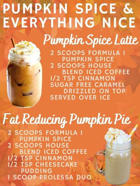 Pumpkin Pie Herbalife Shake, Pumpkin Spice Herbalife Shake, Fall Menu Herbalife, Fall Herbalife Coffee Recipes, Herbalife Protein Coffee Recipes, Herbalife Iced Coffee Recipes, Fall Herbalife Tea Recipes, Herbalife Coffee Recipes, Herbalife Muffins