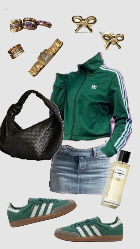 #outfit #outfitinspo #2000s #2000sfashion #coolgirl #coolgirlaesthetic #chunkyjewellery #gold #adidas #bows #y2k #stockholmstyle Gold Adidas, Chunky Jewelry, Stockholm Fashion, Alternative Outfits, Cute Fits, Fashion Mode, Dream Wardrobe, Fashion Inspo Outfits, Cool Girl