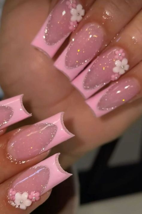 Ok Bye, Blush Pink Nails, Nail Glam, Girly Acrylic, Lipstick Nails, Squoval Nails, Hard Nails, Girly Acrylic Nails, Basic Nails