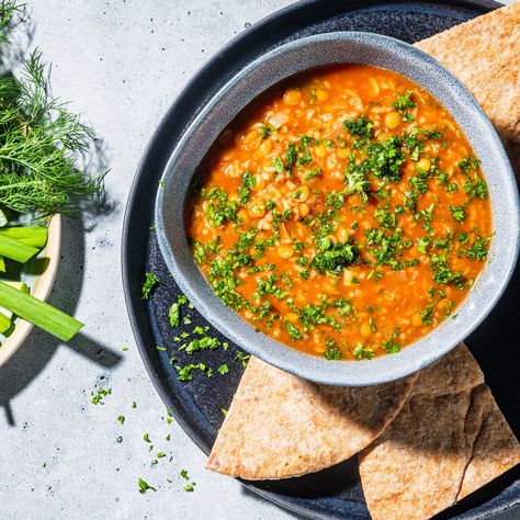 Tomato And Lentil Soup, Tomato Lentils, Tomato Lentil Soup, Drying Mint Leaves, Types Of Cabbage, Iranian Cuisine, Sweet Onions, Lentils And Rice, Persian Style