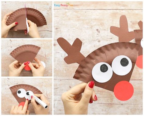 Paper Plate Reindeer Craft - Easy Peasy and Fun Reindeer Crafts For Toddlers, Paper Plate Reindeer, Christmas Kids Crafts Gifts, Raindeer Crafts, Christmas Countdown Crafts, Reindeer Crafts, Crafts For Toddlers, Paper Plate Crafts For Kids, Fun Christmas Activities