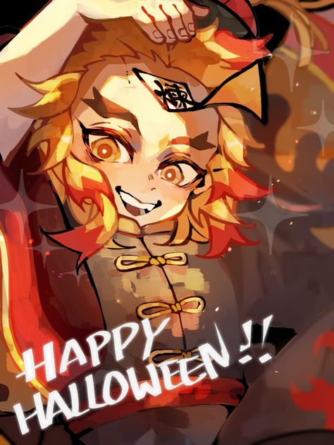 Rengoku Halloween Pfp, Halloween Pfp, Rengoku Kyojuro, Anime Uwu, Halloween Trick Or Treat, Halloween Hacks, Trick Or Treat, Demon Slayer, Happy Halloween