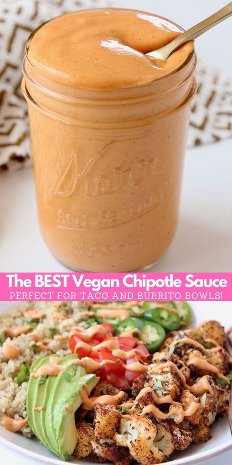 Vegan Chipotle Ranch, Vegan Chipotle Crema, Mexican Bowl Sauce, Vegan Burrito Sauce, Vegan Chipotle Dressing, Vegan Chipotle Sauce Recipe, Vegan Salsa Recipe, Vegan Chipotle Sauce, Vegan Salsa