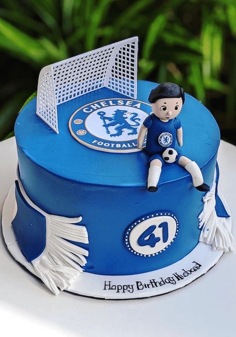 Chelsea Cake Design Images (Chelsea Birthday Cake Ideas) Chelsea Cake Ideas, Chelsea Football Cake, Soccer Birthday Cakes, Cake Design Images, Football Birthday Cake, Marvel Cake, Happy Birthday Husband, Baker Cake, Bday Wishes