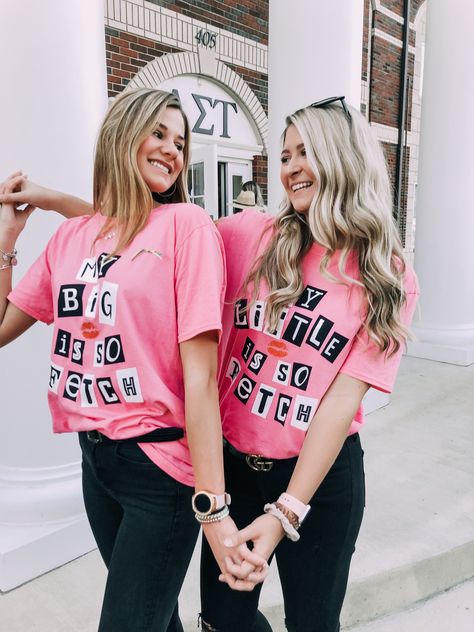 Mean Girls Big Little Reveal, Disney Big Little Reveal, Sorority Pics, Big Little Reveal Themes, Angel Time, Sorority Family Shirts, Mean Girls Party, Sorority Family, Sorority Poses