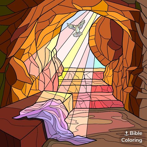 The tomb of Jesus Resurection Jesus Art, The Tomb Of Jesus, Tomb Of Jesus, Jesus Tomb, Church Banners Designs, Christian Drawings, Christian Graphics, Jesus Drawings, Stained Glass Quilt