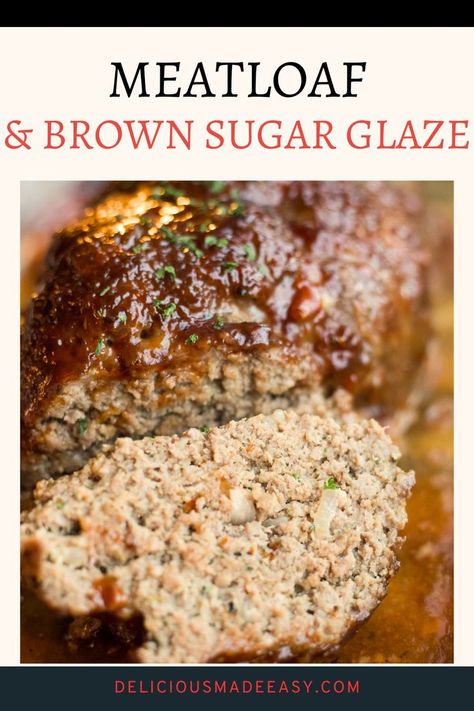 A baked meatloaf topped with a homemade brown sugar glaze. Meatloaf With Brown Sugar, Meatloaf Glaze Recipe, Ultimate Meatloaf Recipe, Hamburger Meatloaf, Flavorful Meatloaf, The Best Meatloaf Recipe, Savory Meatloaf, Brown Sugar Meatloaf, Meatloaf Topping