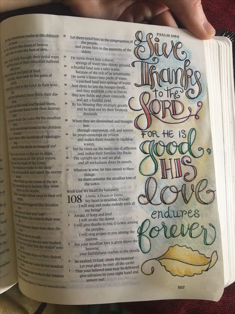 Psalm 107:1 Isaiah Journaling, Isaiah Bible Journaling, Mark Bible, Isaiah Bible, Bible Studying, Bible Psalms, Book Of Isaiah, Inspire Bible, Bible Songs