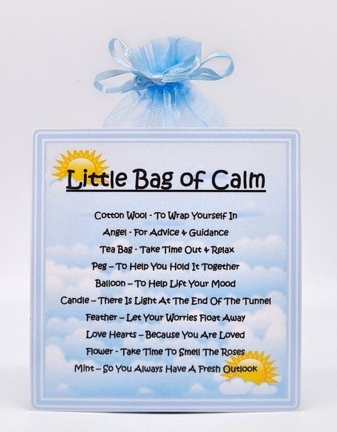 Little Bag of Calm Unique Novelty Gift & Greetings Card Alternative Keepsake Gift Personalised Birthday Present Cheer up Gift - Etsy Mood Candles, Survival Kit Gifts, Blessing Bags, Cheer Up Gifts, Survival Kits, Survival Kit, Appreciation Gifts, Cheer Up, Gag Gifts