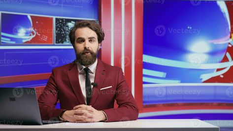 Tv News Aesthetic, New Photos Hd, Tv Program, News Anchor, Photos Hd, Free Vectors, Tv Programmes, Man Photo, Tv News